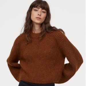 H&M cropped boxy brown sweater